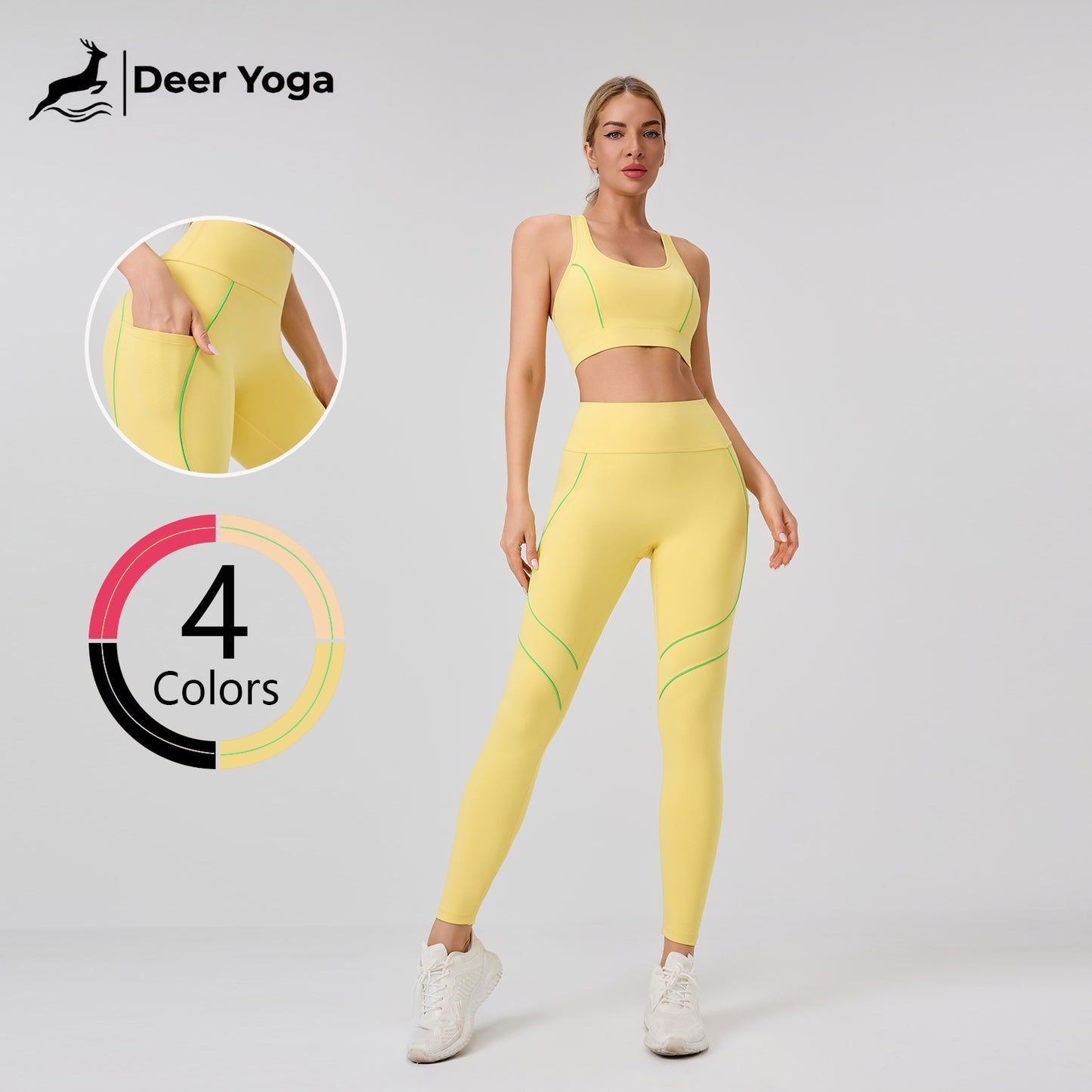 Deer Yoga Women's Sleeveless Sportswear Set