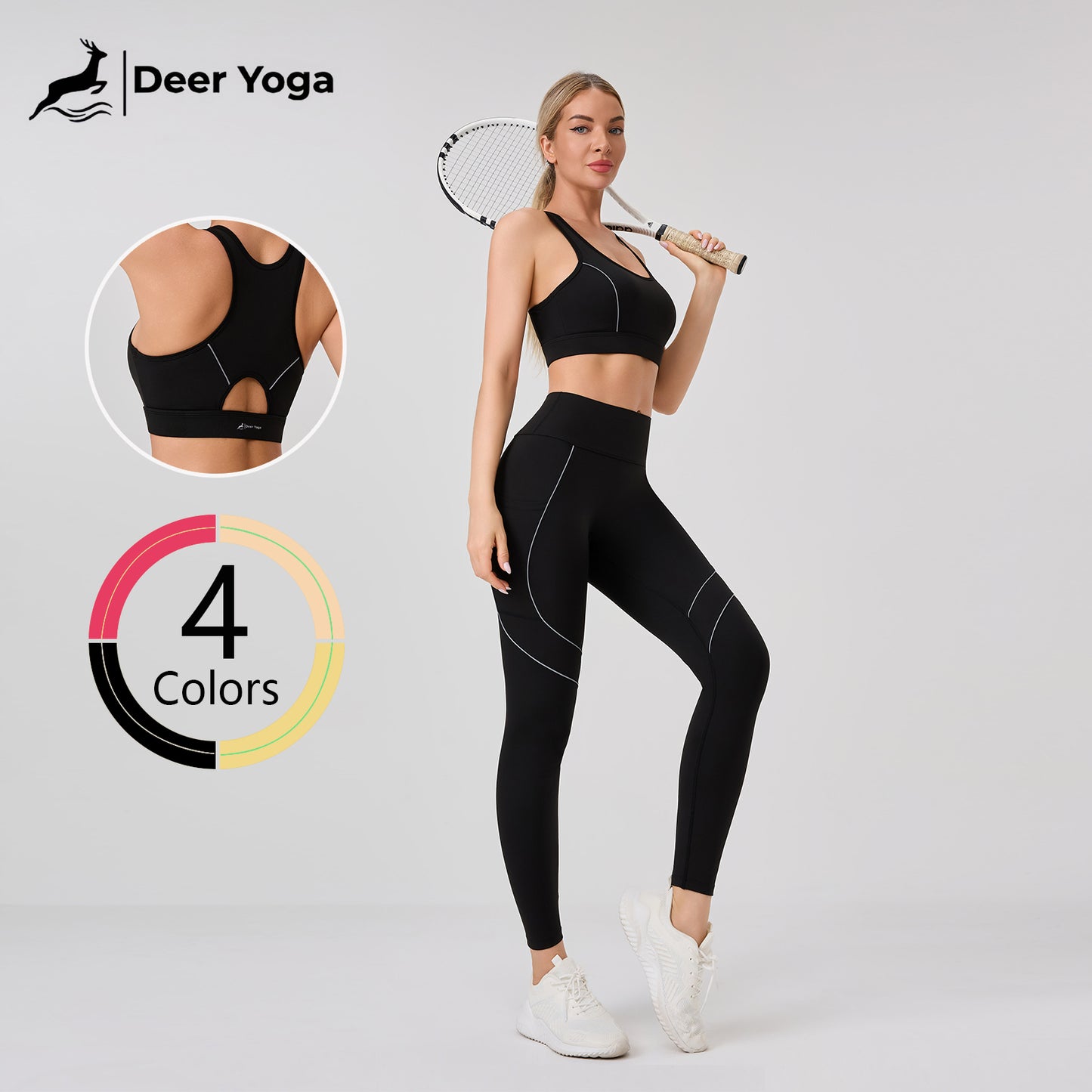 Deer Yoga Women's Sleeveless Sportswear Set